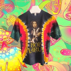 Y2K Tie-dye Bob Marley tshirt